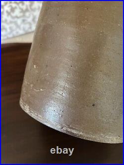 10.5 Cobalt Blue Decorated Salt Glaze Stoneware Crock Jar Antique Pottery