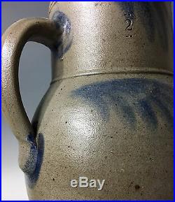 14 EARLY BLUE DECORATED STONEWARE Pitcher poss. Remmey Baltimore / Pennsylvania