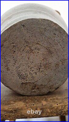 1700 Antique Stoneware Cobalt Blue Incised Crosses Ovoid Jug Jar Pottery Crock