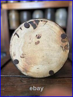 1800s Antique Spittoon Stoneware Ohio Clay Pottery Crock Salt Glazed