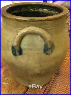 1843-1849 Antique Stoneware Signed Smith & Day Norwalk Ct Cobalt Blue