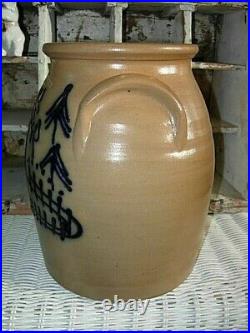 1984 Beaumont Pottery/ York, Maine Stoneware Crock REINDEER AND TREES JB