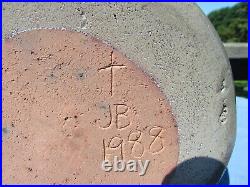 1988 Beaumont Pottery York Maine Stoneware Crock with Lion signed JB