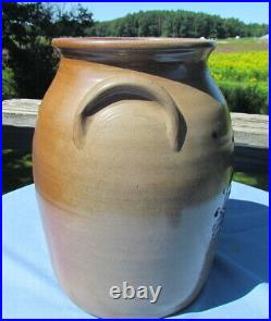 1988 Beaumont Pottery York Maine Stoneware Crock with bird 2 1/2 gal JB signed