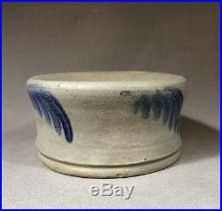 19th C Cobalt Decorated Salt Glaze Stoneware Spittoon Baltimore Virginia