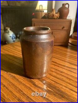 19th Century American Miniature Stoneware Open Crock