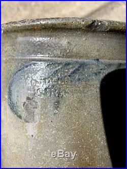 1 1/2 Gallon Solomon Bell Blue Decorated Stoneware Pottery Strasburg Virginia