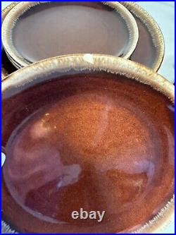 23 Piece Vintage Brown Dip Glaze Stoneware Pottery Dinner Lot USA Made
