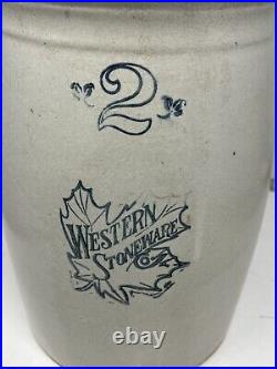 2 gallon western stoneware butterturn Collectable Christmas Gift Antique
