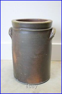 3gl brown crock with handles antique stoneware jar