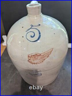 5 Gallon Red Wing Pottery Beehive Jug Union Stoneware