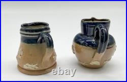 9 Doulton Lambeth Pottery Stoneware FOX HUNTSMAN Mini Open Salt, Pitchers, Vase