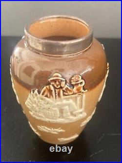 9 Doulton Lambeth Pottery Stoneware FOX HUNTSMAN Mini Open Salt, Pitchers, Vase