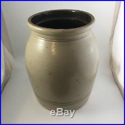 AFAA 1880s Salt Glaze Stoneware Gate City VA Water Cooler Cobalt Fern