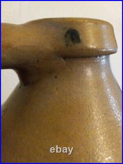 ANTIQUE 1800's N. CLARK JR. ATHENS NEW YORK Flower Design STONEWARE JUG