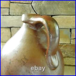 ANTIQUE 1830-40 OVOID SALT GLAZED STONEWARE JUG / LARGE SIZE 15 1/2 x 10