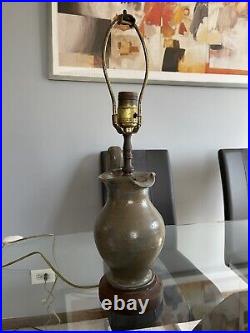 ANTIQUE Lamp STONEWARE Pitcher Pottery Stoneware Southern Potters Glaze
