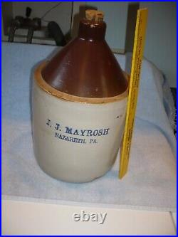 ANTIQUE STONEWARE JUG J. J. Mayrosh nazareth pa