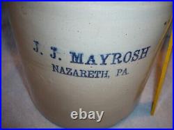 ANTIQUE STONEWARE JUG J. J. Mayrosh nazareth pa