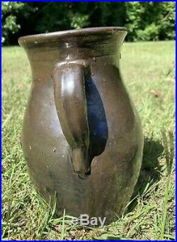 ANTIQUE STONEWARE Pitcher Pottery Stoneware Southern Potters Swipe Glaze 9.5