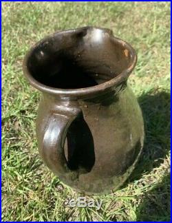 ANTIQUE STONEWARE Pitcher Pottery Stoneware Southern Potters Swipe Glaze 9.5