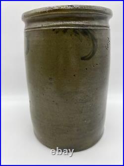 A 1 1/2 Gallon Antique Blue Decorated Stoneware Jar, Virginia, Circa 1870's