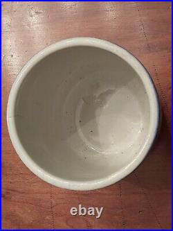 A. E. Hull Blue White STENCILED Stoneware SNOWFLAKE Canister TEA with Lid