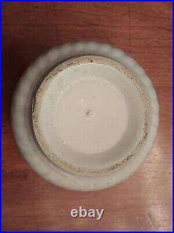 A. E. Hull Blue White STENCILED Stoneware SNOWFLAKE Canister TEA with Lid