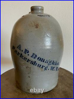A. P. Donaghho, Parkersburg, West Virginia Stoneware 1/2 Gallon Jug