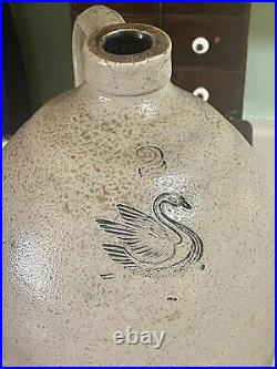 American Stoneware 2 Gallon Jug with Incised Swan