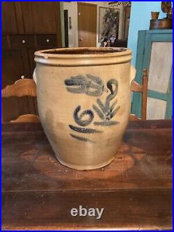 American Stoneware 6 Gallon Open Crock 19th Century