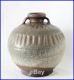 Antique 15th C Sawankhalok Celadon stoneware pottery jar Siam 16,5cm 6.5 inch