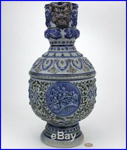 Antique 16 German Stoneware WESTERWALD Pottery Pitcher Jug Ewer Martin Luther