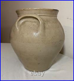 Antique 1800's thomas d chollar homer stoneware crock pottery jug with handle 2 ga