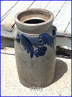 Antique 1800s Salt Glazed Stoneware Gallon Crock Cobalt PA. Pottery (SH)