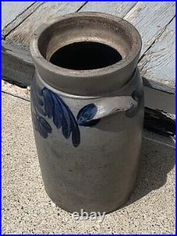 Antique 1800s Salt Glazed Stoneware Gallon Crock Cobalt PA. Pottery (SH)