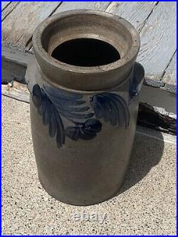 Antique 1800s Salt Glazed Stoneware Gallon Crock Cobalt PA. Pottery (SH)