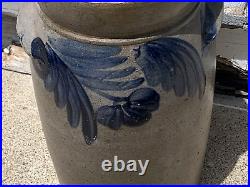 Antique 1800s Salt Glazed Stoneware Gallon Crock Cobalt PA. Pottery (SH)