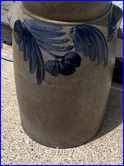 Antique 1800s Salt Glazed Stoneware Gallon Crock Cobalt PA. Pottery (SH)