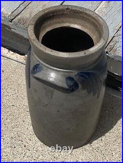 Antique 1800s Salt Glazed Stoneware Gallon Crock Cobalt PA. Pottery (SH)