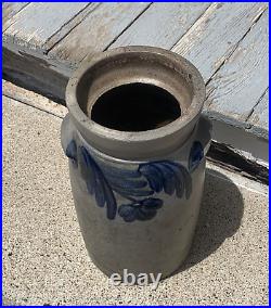 Antique 1800s Salt Glazed Stoneware Gallon Crock Cobalt PA. Pottery (SH)