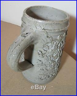 Antique 1800s Westerwald Regensburg German pottery stoneware beer stein mug cup