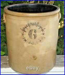 Antique 1860s 1890s Unknown Pottery Salt Glaze Stoneware 6 Gal Crock Churn