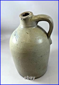 Antique 1900 Caproni Bros Providence RI Salt Glazed Stoneware Whiskey Cider Jug