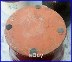 Antique 19th C Red Glaze Stoneware 2 Gal Vase / Crock Redware Southern Pottery