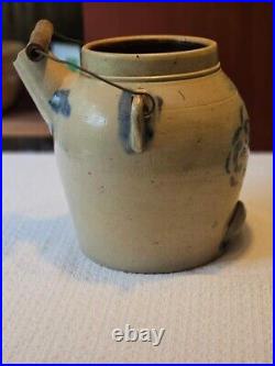 Antique 1 Gallon F. H. Cowden/Harrisburg PA Stoneware Batter Jug With Snowflake