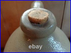 Antique 1 Gallon M. Woodruf Cortland, N. Y. Cobalt Blue Stoneware Pottery Jug, j1