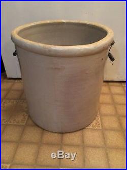 Antique 20 Gallon Red Wing Stoneware Pottery Crock With Handles Small Wing