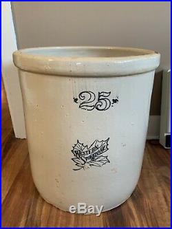 Antique 25 Gallon Western Stoneware Pottery Crock Amazing Vintage Ceramic Crock