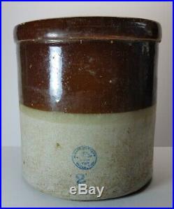 Antique 2 Gallon McDade Pottery Stoneware Crock Layered Glaze Texas 10 LBS